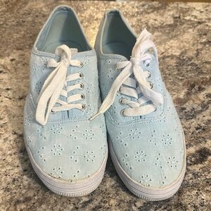 Light Blue Floral Women's Sneakers